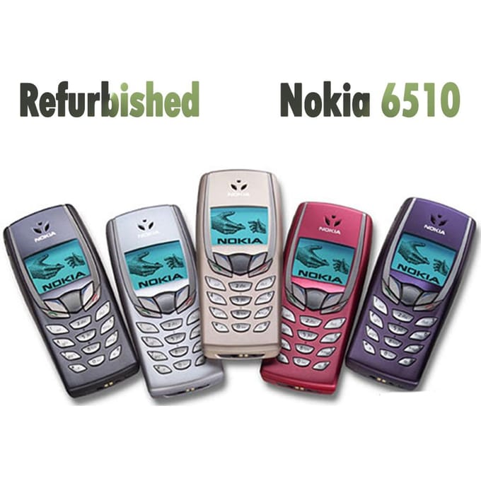 Téléphone Mobile Nokia 6510 d'Origine Nokia Reconditionné avec 1 SIM 1 Battery 1 Charger rose
