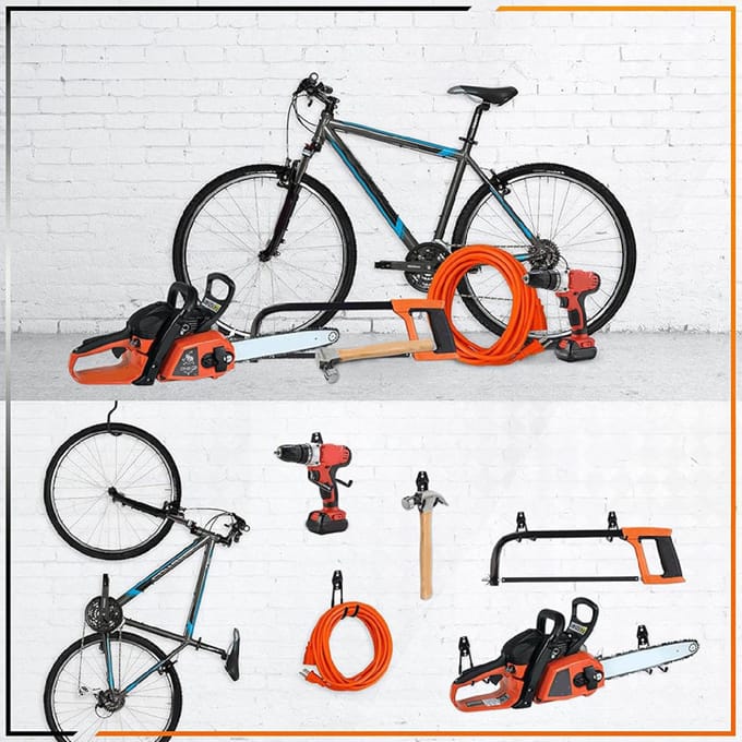 Vitolog - Garagefiets Haak - Zwart - Metaal & PVC - 18,7 cm