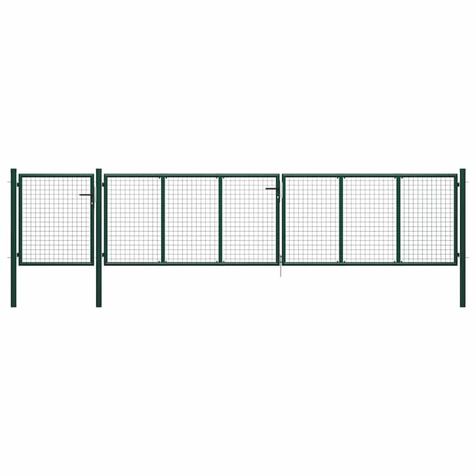 vidaXL Tuinpoort staal 500x100 cm groen