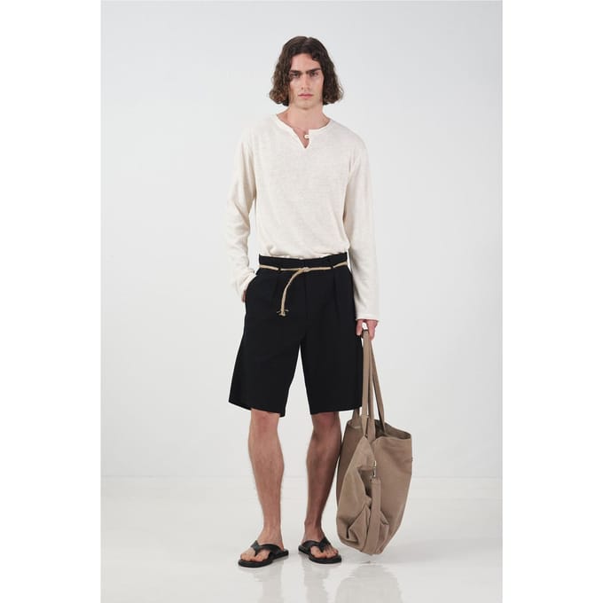 Middelhoge Relaxed Fit Riemloze Poplin Shorts