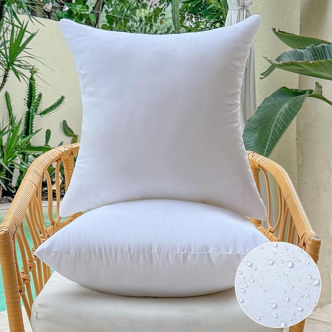 Buiten Kussen Inserts - Sierkussen Vulling - Terras Meubels - Waterdichte Stof - 26 x 26 Inch - Wit