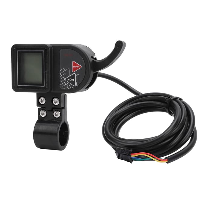 Elektrische Fiets Paneel 3 Niveaus Achtergrondverlichting LCD Display Waterdicht Fiets Stuur Meter 48V black