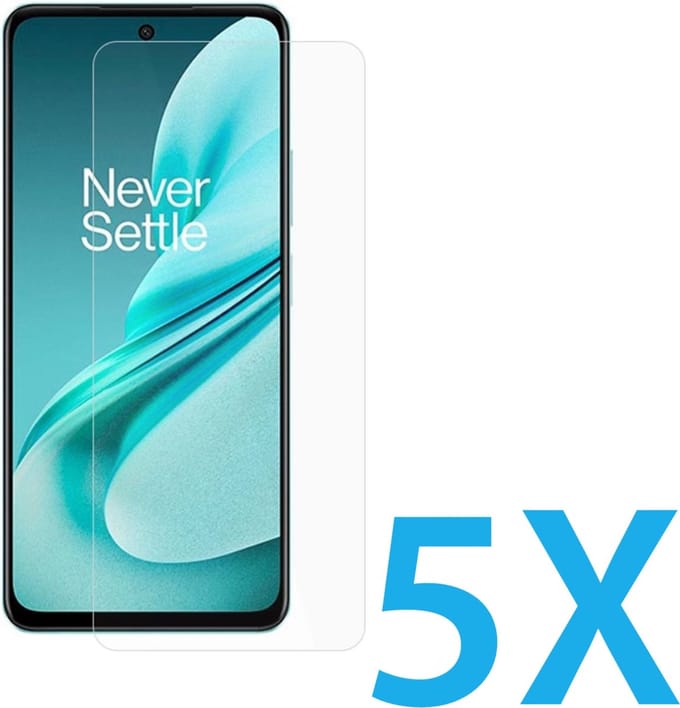 Glasplaatje Geschikt voor: Oneplus Nord N30 SE - 5x Screenprotector - screen protector - glas - bescherm - beschermglas