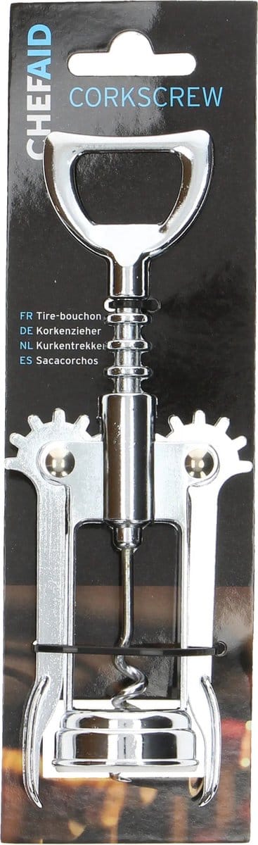 Kurkentrekker - RVS - zilver - 14 cm - flessenopener