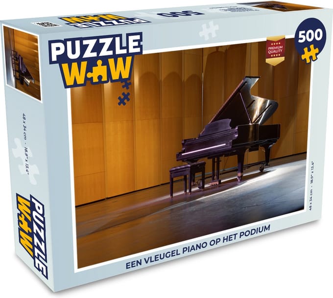 Puzzel Een vleugel piano op het podium - Legpuzzel - Puzzel 500 stukjes