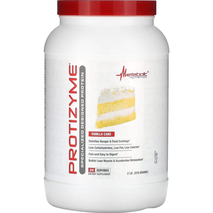 Metabolic Nutrition, Protizyme, Speciaal Ontworpen Eiwit, Vanille Cake, 2 lb (910 g)