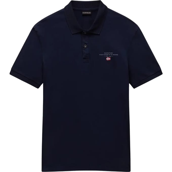 Classic Short Sleeve Polo with Button Fastening - Blue Polo Shirts