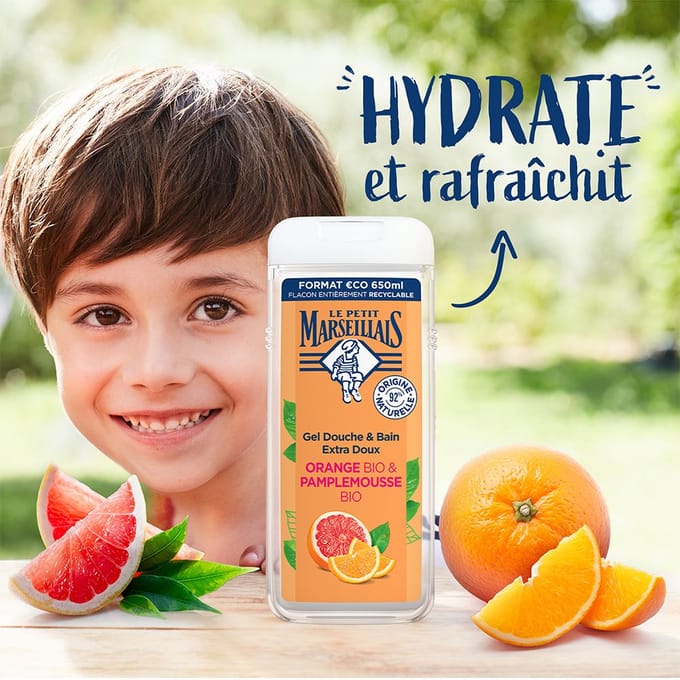 Le petit Marseillais Douchegel Sinaasappel & Grapefruit BIO 650ml - Douche & Bad - Hydraterend & Verfrissend