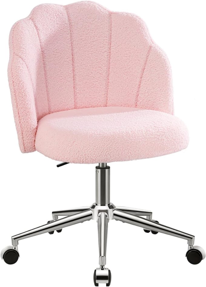 HEZIVO® Kaptafel Stoel - Make Up Stoel - Bureaustoel - Verstelbaar - Roze