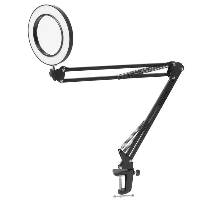 LED 5X Vergrootlamp met Klem USB Dimbaar Bureau Vergrootglas Lamp voor Lezen Borduren