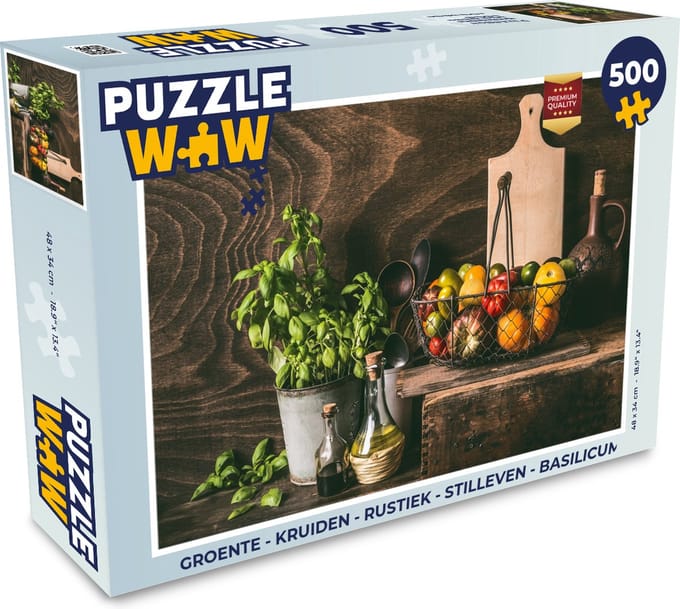 Puzzel Groente - Kruiden - Rustiek - Stilleven - Basilicum - Legpuzzel - Puzzel 500 stukjes