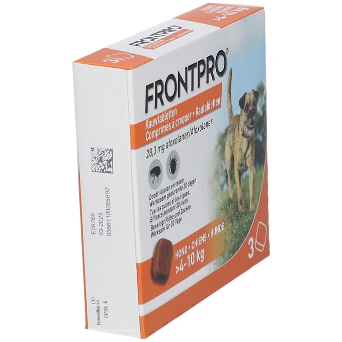 Frontpro Anti vlooien kauwtablet - Hond M 4-10 kg - 3 tabletten