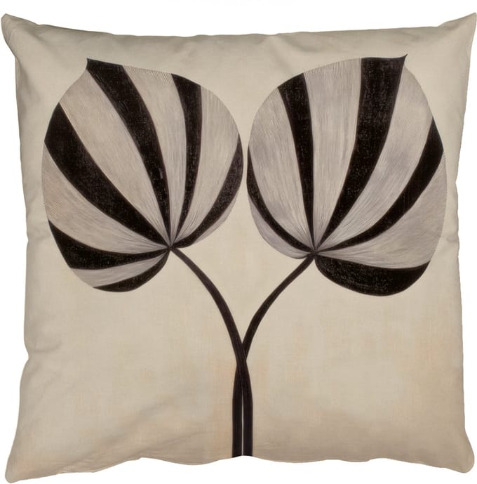 Sierkussens - Kussentjes Woonkamer - 50x50 cm - Bladeren - Gestreept - Stengel - Beige