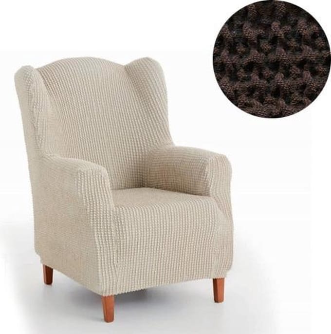 Milos meubelhoezen - Hoes voor oorfauteuil - 70-100cm - Bruin
