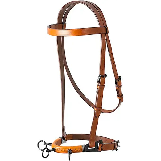 Lexhis Serreta Western Leather Medium Choke 3 Pillar Lined Hoofdstellen Bruin Full