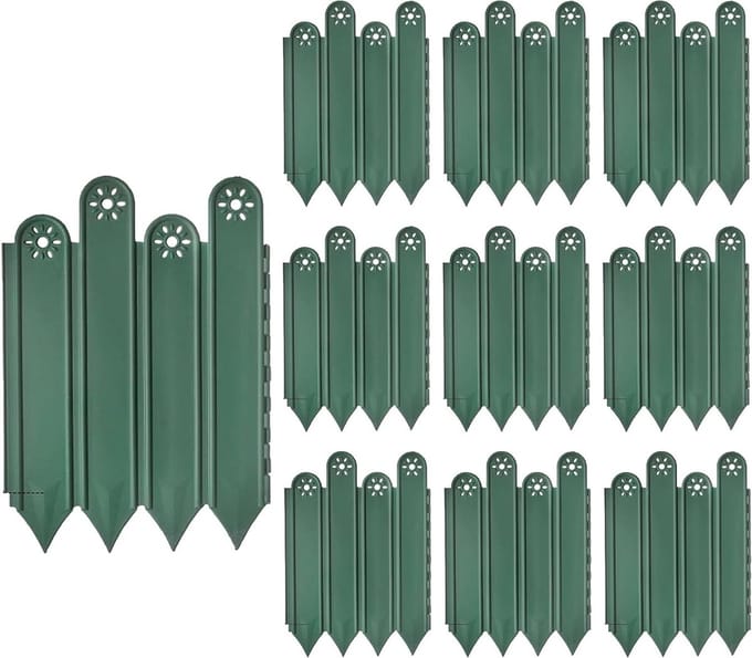 Tuinrand Begrenzing - Bloembed Gazon - Tuin Organiseren - Moeiteloze Installatie - 10 Elementen - Groen