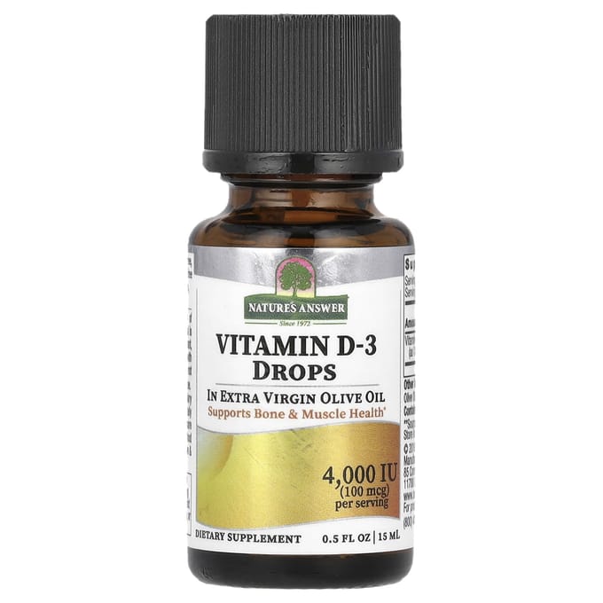Nature's Answer, Vitamine D-3 Druppels, 100 mcg(4.000 IE), 15 ml(0.5 fl oz)