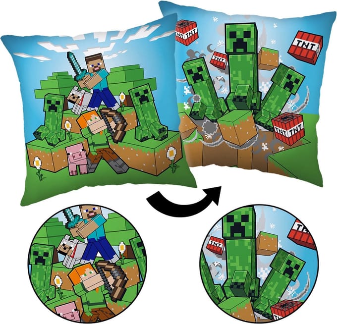 Minecraft Creeper Vierkante Kussen, Decoratieve Kussen 40x40 cm, OEKO-TEX