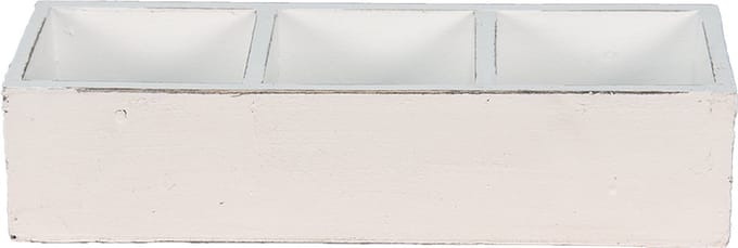 Clayre & Eef Houten Kistje 33x12x7 cm Wit Hout