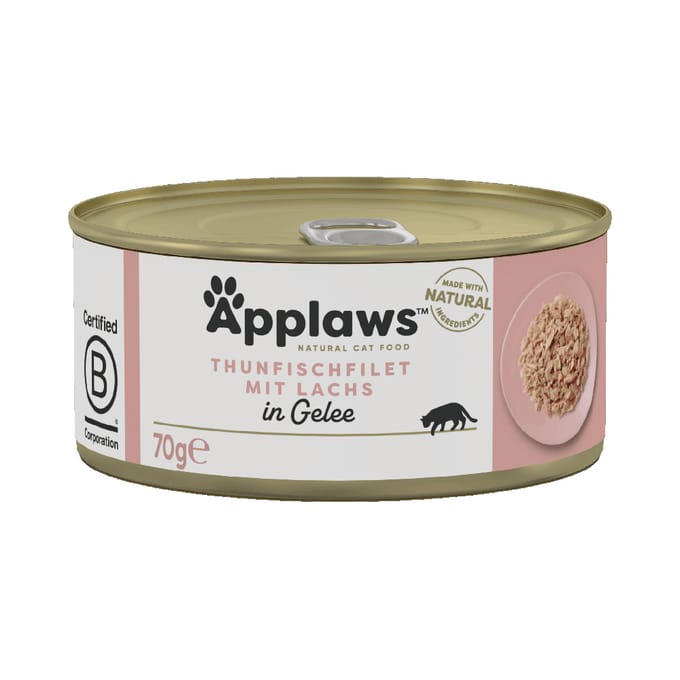 6x70g Tonijn/Zalm in Gelei Applaws Kattenvoer