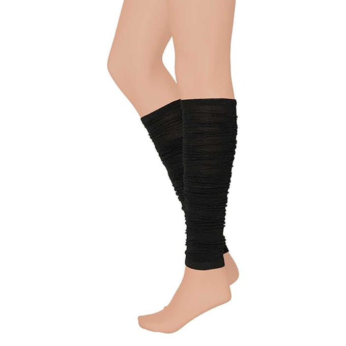 Apollo - Feest beenwarmer 60 denier microfibre - Lurex - Zwart - One size - Beenwarmers dames - Beenwarmers carnaval - Feestkleding - Carnaval