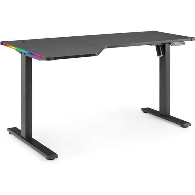 Bureau Worktime Game 140 x 100 LED elektrisch in hoogte verstelbaar zwart hjh OFFICE