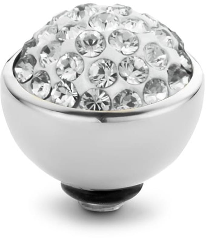 Melano Twisted Shiny Steentje Crystal | Zilver