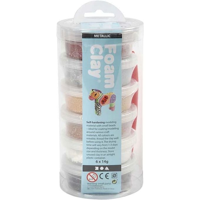 Foam Clay®, 6x14 gr, kleuren assorti