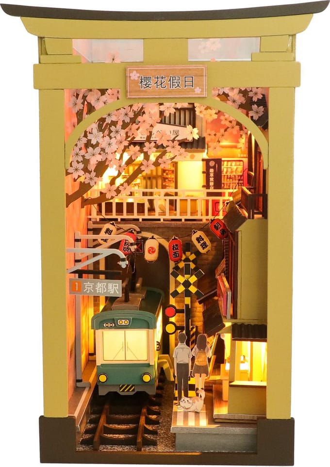 Hongda DIY Sakura Holiday - Miniatuur Bouwpakket - Inclusief Verlichting