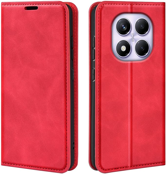 MobyDefend Hoesje - Geschikt voor Xiaomi Redmi Note 14 Pro 4G - Luxe Wallet Bookcase (Magnetische Sluiting) - Rood