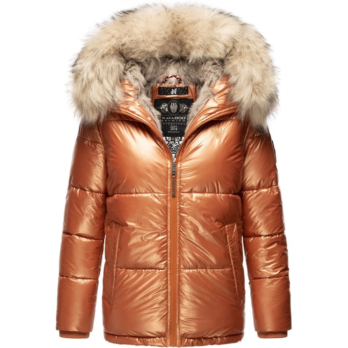Navahoo Premium Dames Winterjas Tikunaa – Puffer Look, Warm & Met Kunstbontkraag