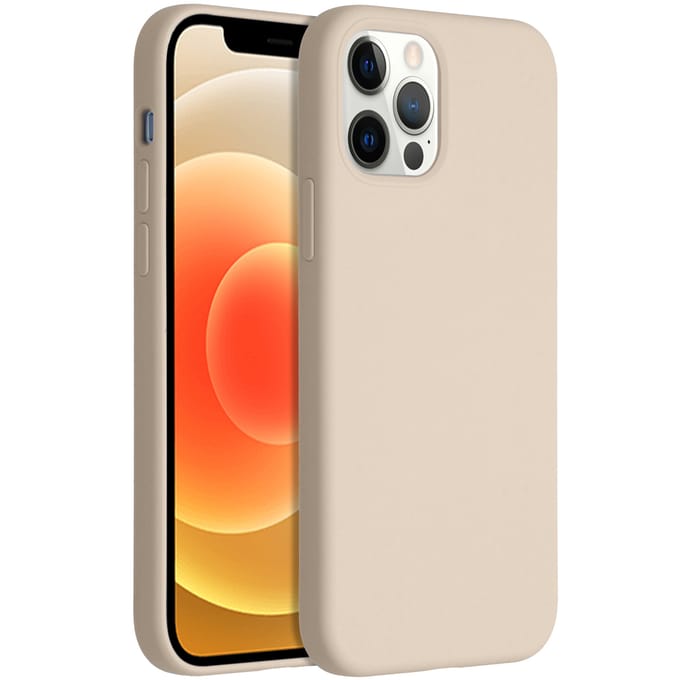 Accezz Hoesje - Geschikt voor Apple iPhone 12 Pro / 12 - Liquid Silicone Backcover - Stone