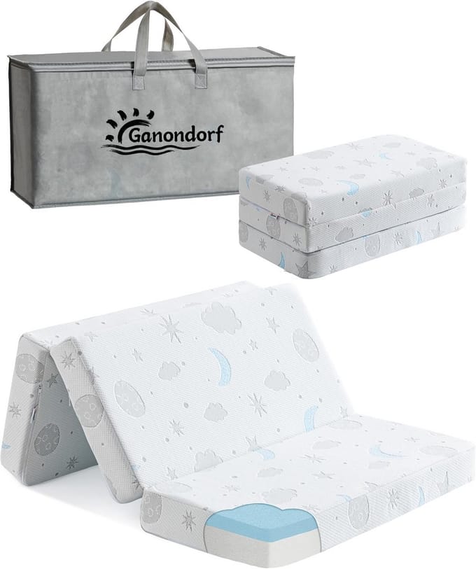 Opvouwbaar Reisledikant Matras 95x66 cm Traagschuim met Wasbare Hoes