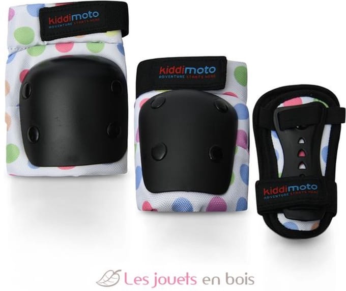 KIDDIMOTO padset - bescherming - Kinderen - Pastel Dotty - Wit - Medium