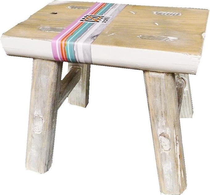 Houten decoratie Kruk