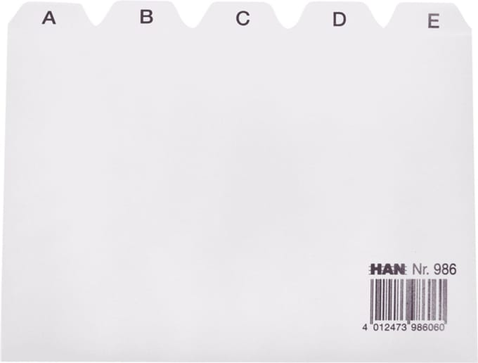 HAN tabkaarten - A6 breed - A-Z - lichtgrijs - HA-986