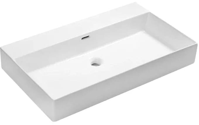 DutchLine - Tight Wastafel 80 - Glans Wit - Zonder Kraangat