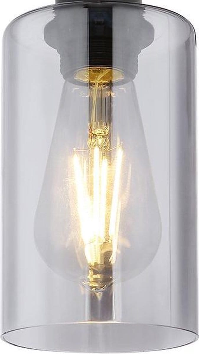 Globo - hanglamp - Hadera - zwart - metaal - grote eettafellamp - E27 - 15465-4H