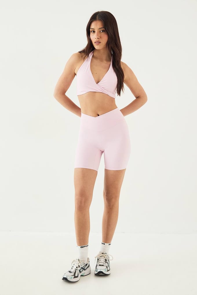 Dames Dsgn Studio Ultra Sculpt Wikkel Taille Fietsshort | Pink | Maat: XS