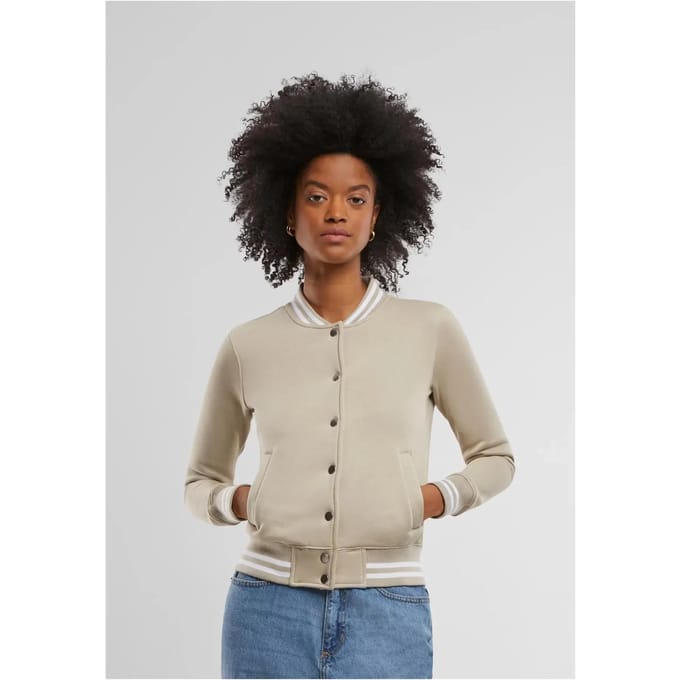 Urban Classics - Sweat College jacket - S - Grijs/Grijs