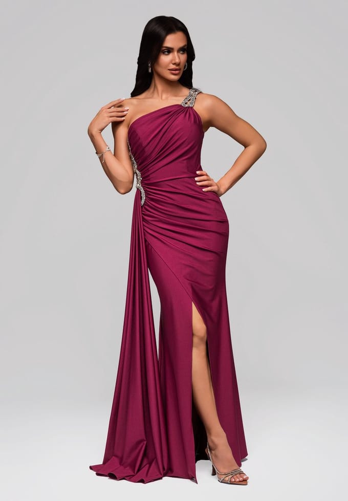 LARICA Jurk - Rits - Jurk Bordeaux M