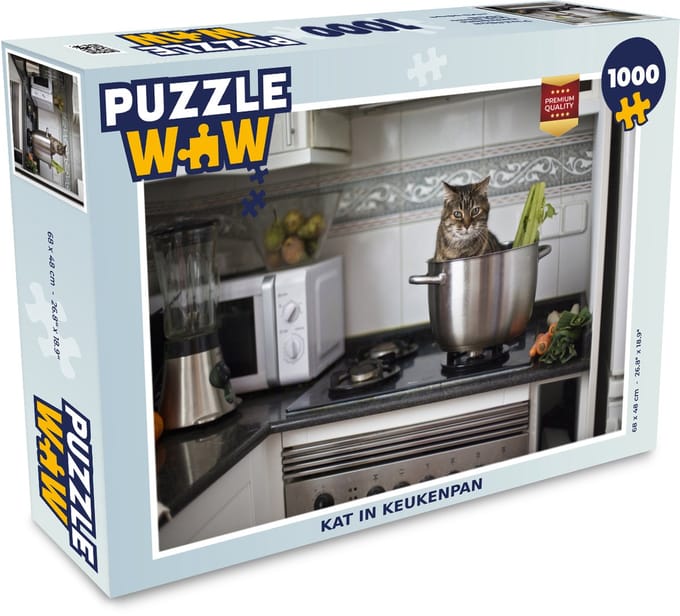 Puzzel Kat - Pan - Keuken - Legpuzzel - Puzzel 1000 stukjes volwassenen