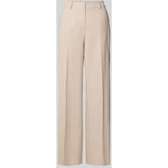 Broek met persplooien en paspelzakken aan de achterkant