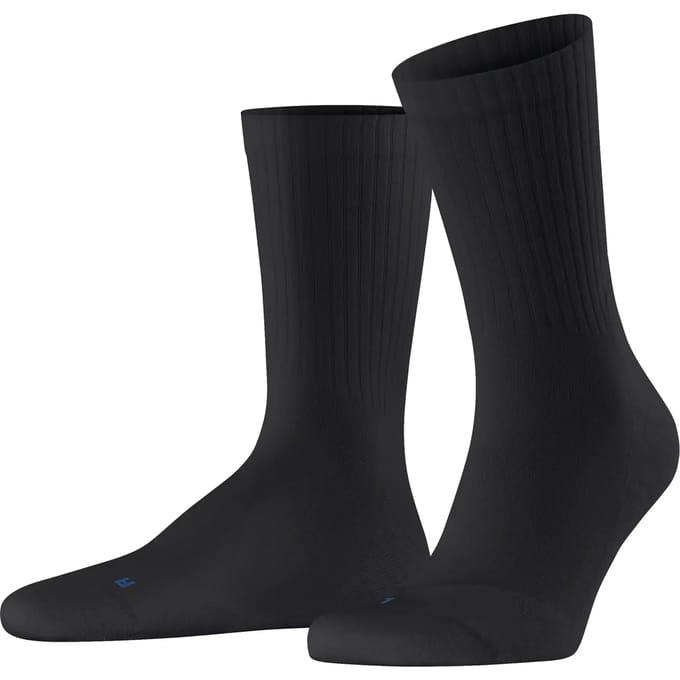 FALKE Run Rib Crew lichte padding katoen functioneel materiaal Sokken unisex zwart - maat 35-36