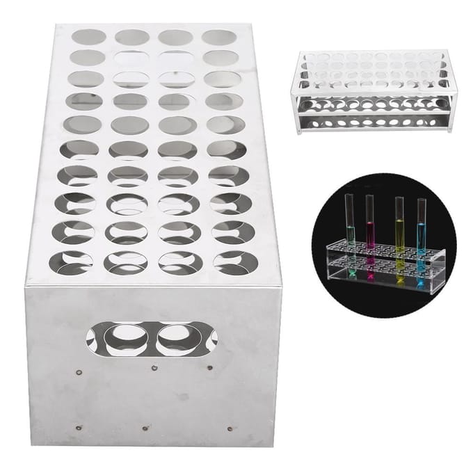 Support de tubes à essai double couche en acier inoxydable à 40 trous, plaque perforée 304 white