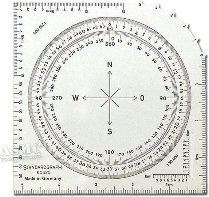 Standardgraph Kaarthoekmeter volledige cirkel gradenboog - SG-7355