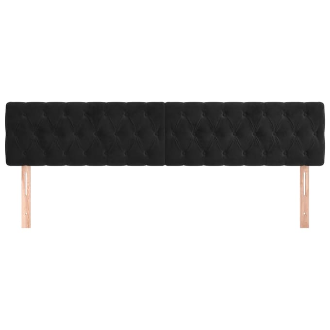 vidaXL - Hoofdborden - 180x7x78/88 - cm - fluweel - zwart