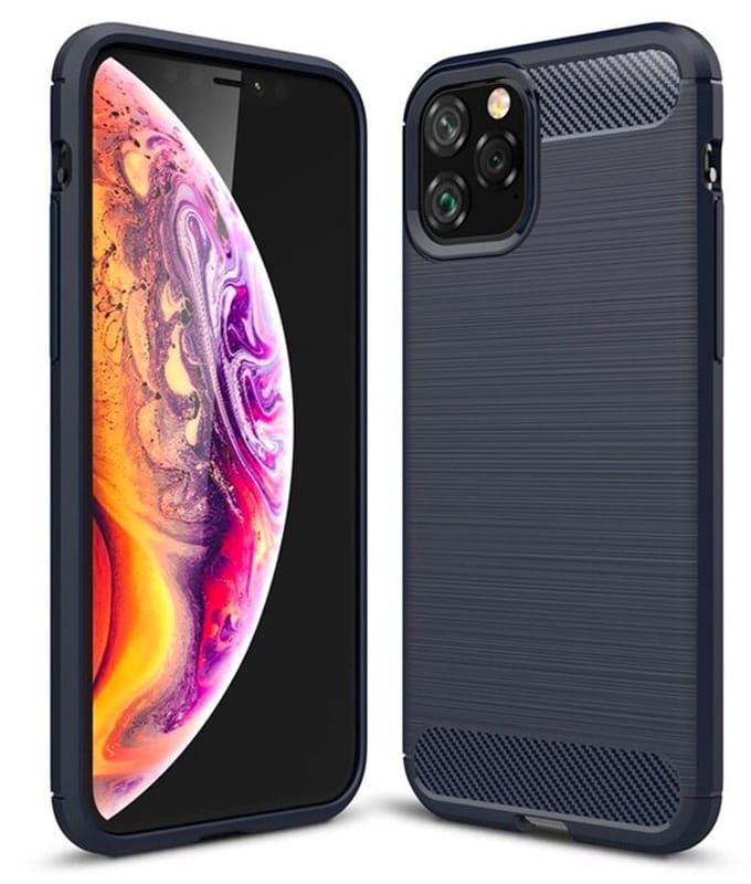 Mobiq Carbon Look Hoesje geschikt voor iPhone 11 Pro Max - Flexibele TPU Case