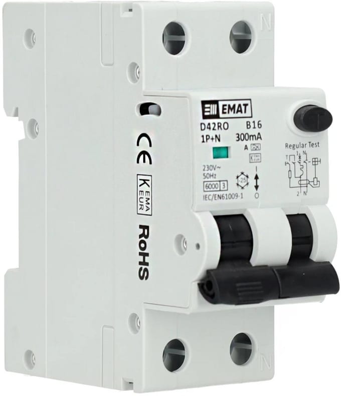 EMAT aardlekautomaat B16 1P+N 300mA Type A (85006424)