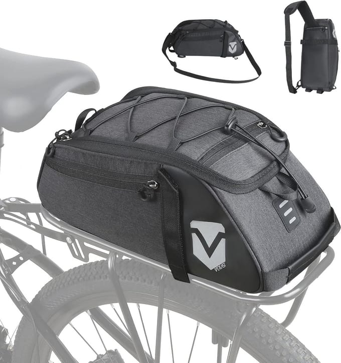Multifunctionele Waterdichte Fietsbagagedragertas - 8 Liter, Zwart